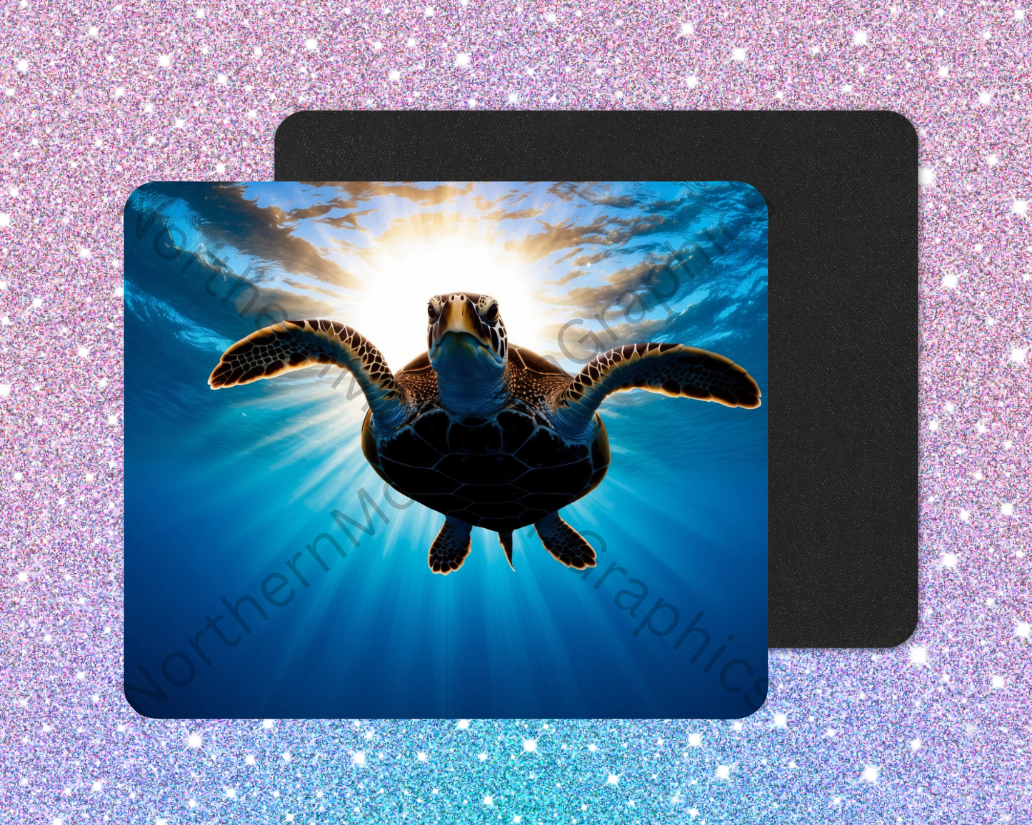 Radiant Ocean Sea Turtle Swimmer Mouse Pad