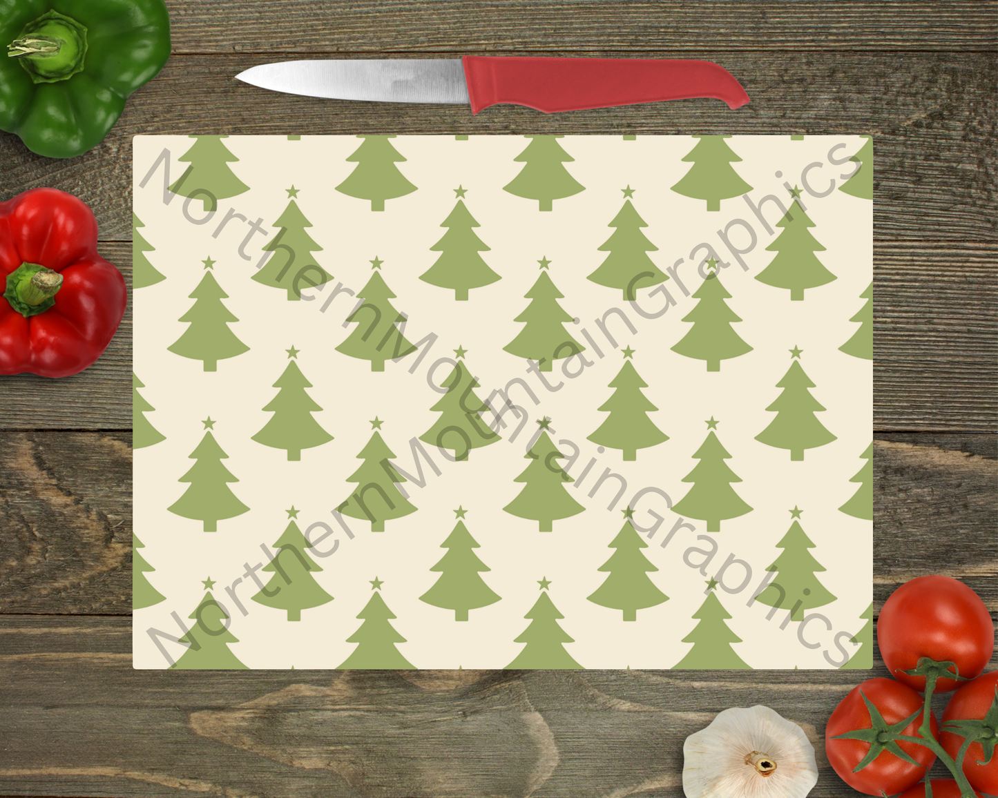 Glass Cutting Board Christmas