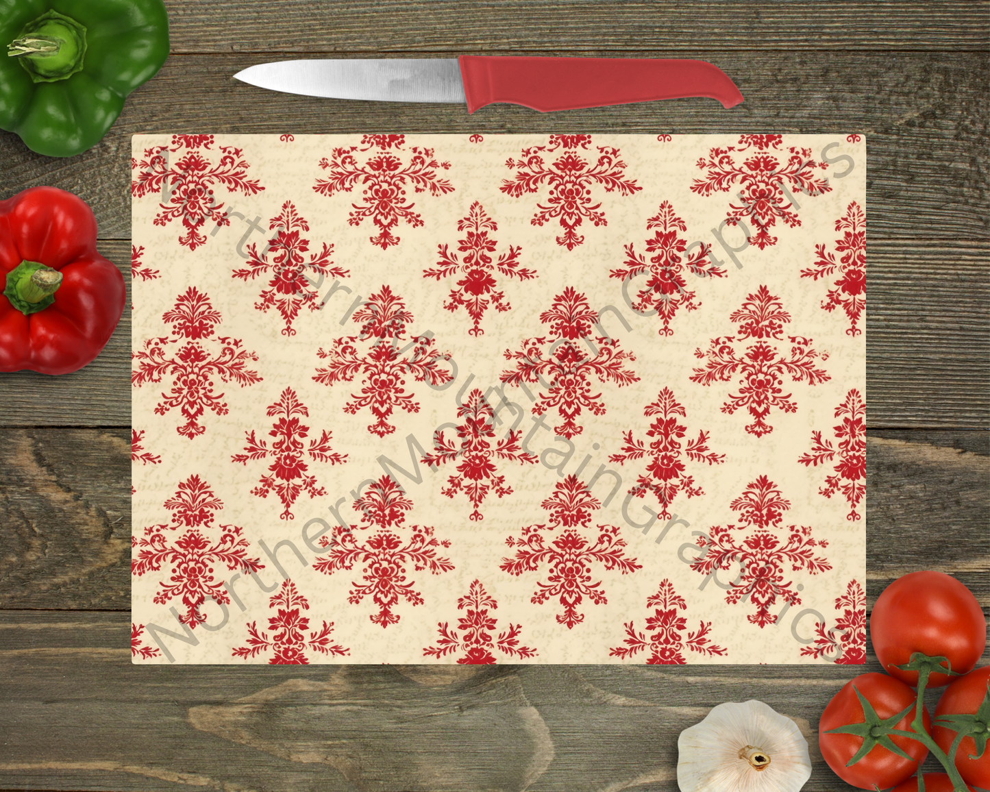 Glass Cutting Board Christmas