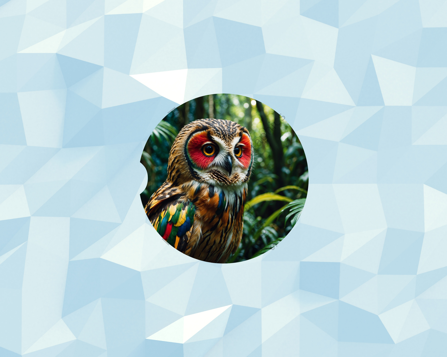Tropical Owl Feather Beauty Car Coaster