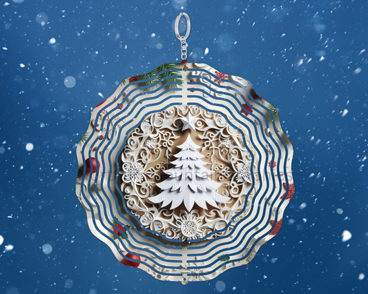 Christmas Tree Medallion Wind Spinner