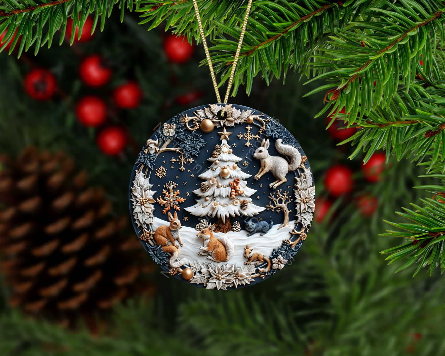 Woodland Animals Christmas Christmas Ornament