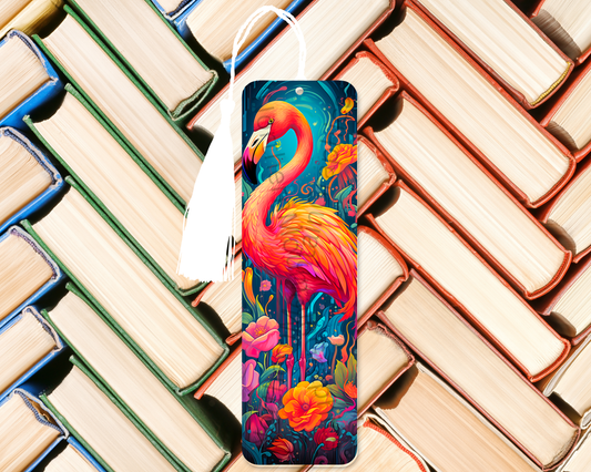 Vibrant Flamingo Bloom Bookmark