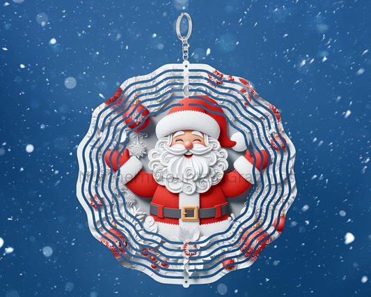 Santa with ornaments Wind Spinner
