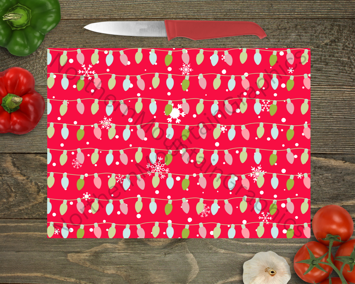 Glass Cutting Board Christmas