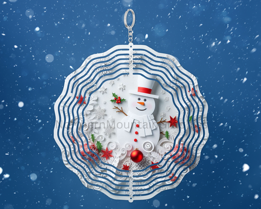 Snowman with stars Wind Spinner