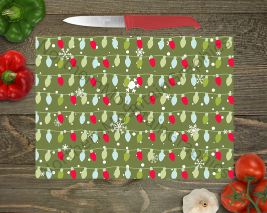 Glass Cutting Board Christmas