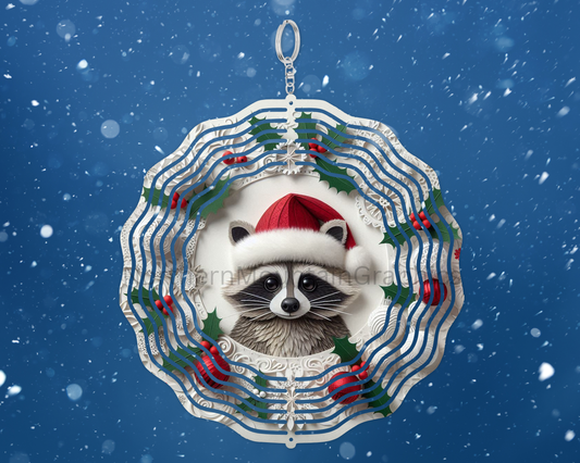 Raccoon in wreath Wind Spinner