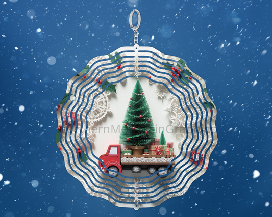 Truck with tree Wind Spinner