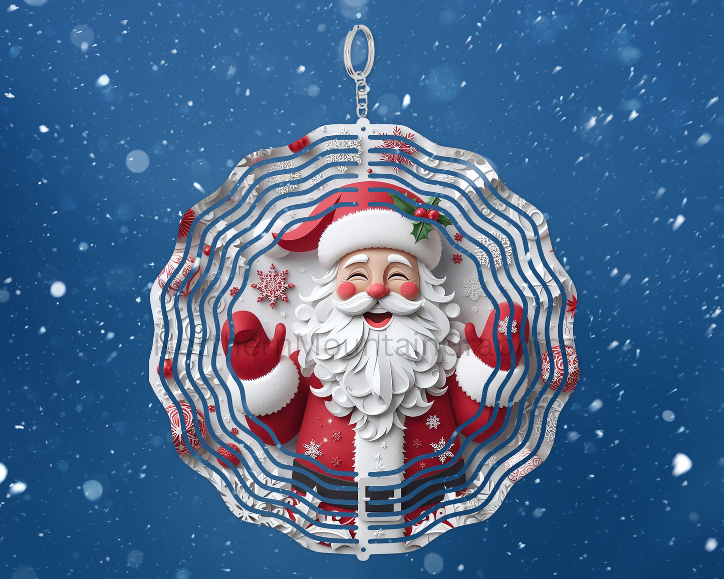 Santa with holly Wind Spinner