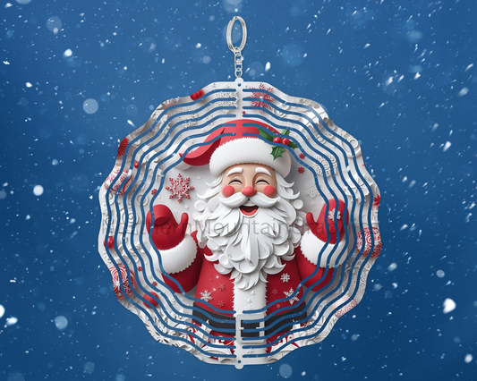 Santa with holly Wind Spinner