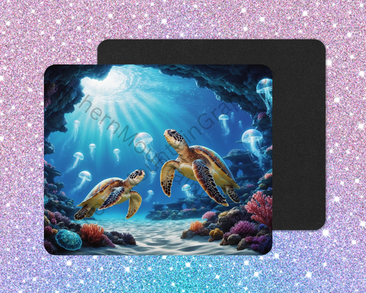 Jellyfish Cave Sea Turtle Explorers Mouse Pad