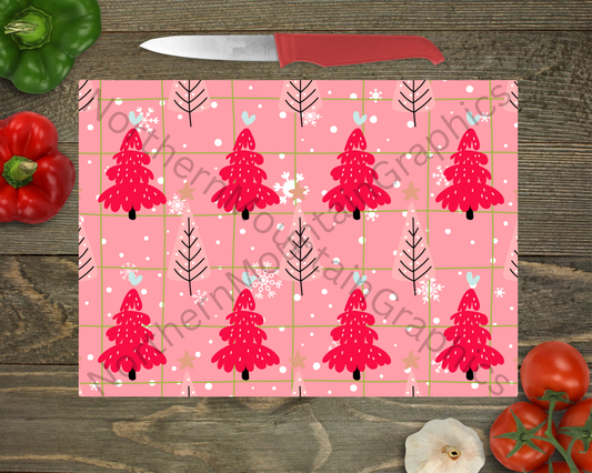Glass Cutting Board Christmas