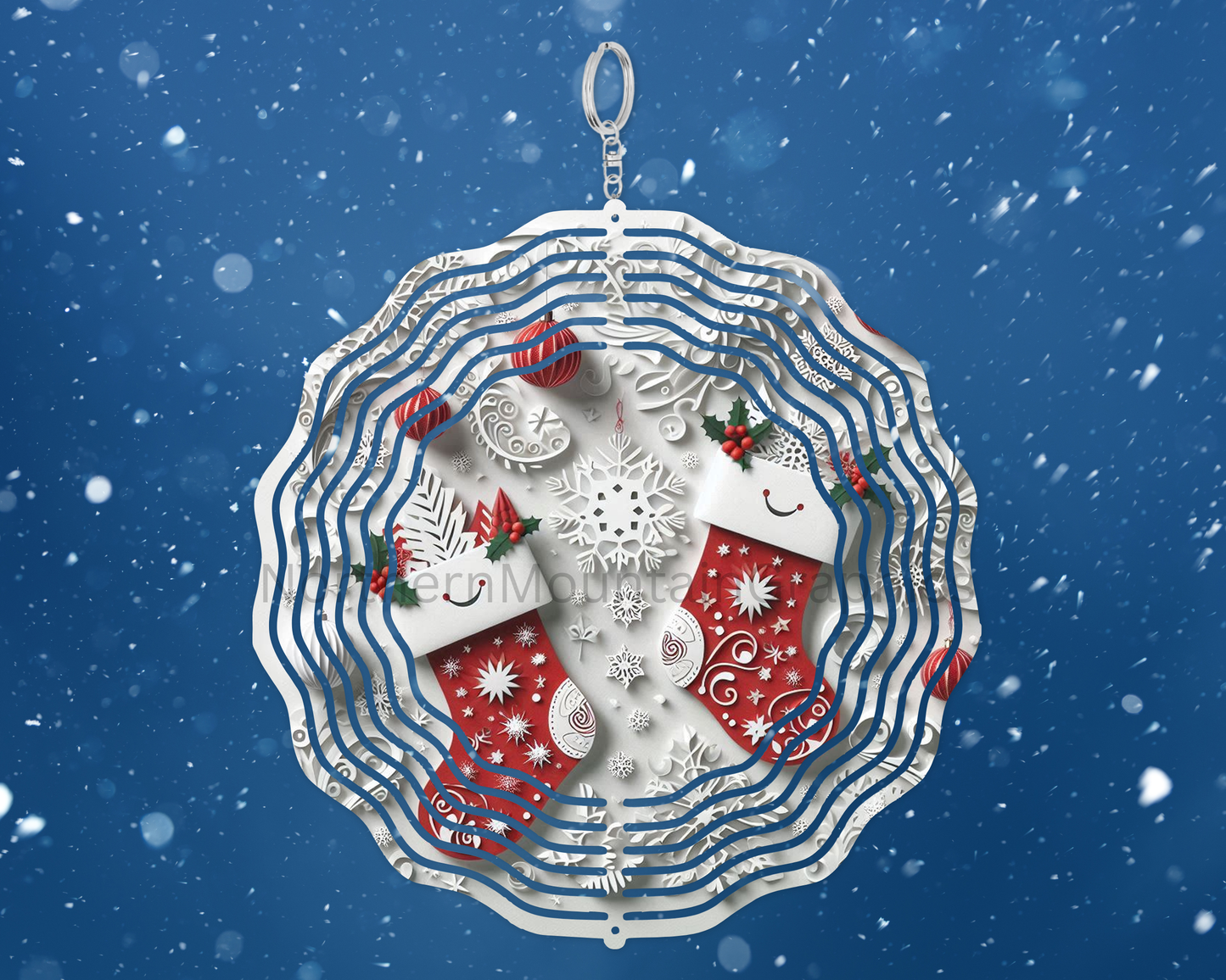 Stockings with snowflakes Wind Spinner