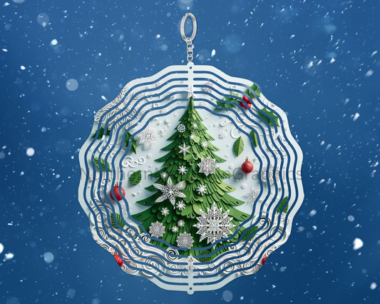 Snowflake Evergreen Charm Wind Spinner