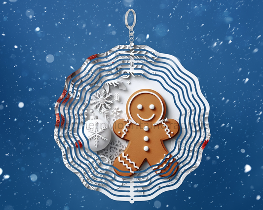 Gingerbread with Ornaments Wind Spinner