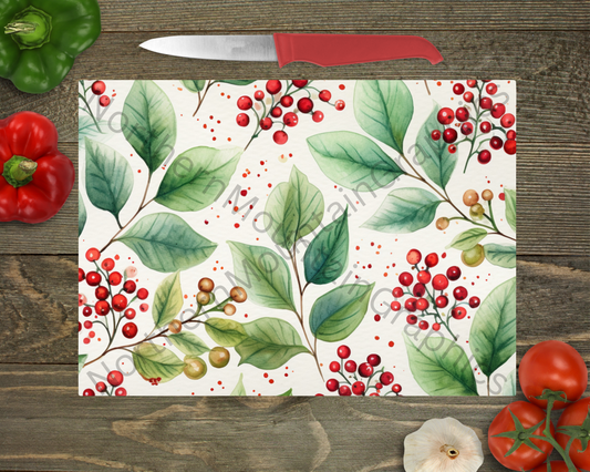 Glass Cutting Board Christmas