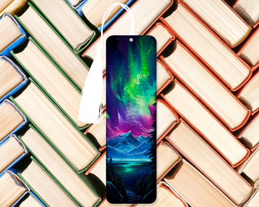 Northern Lights Over Mountains Bookmark