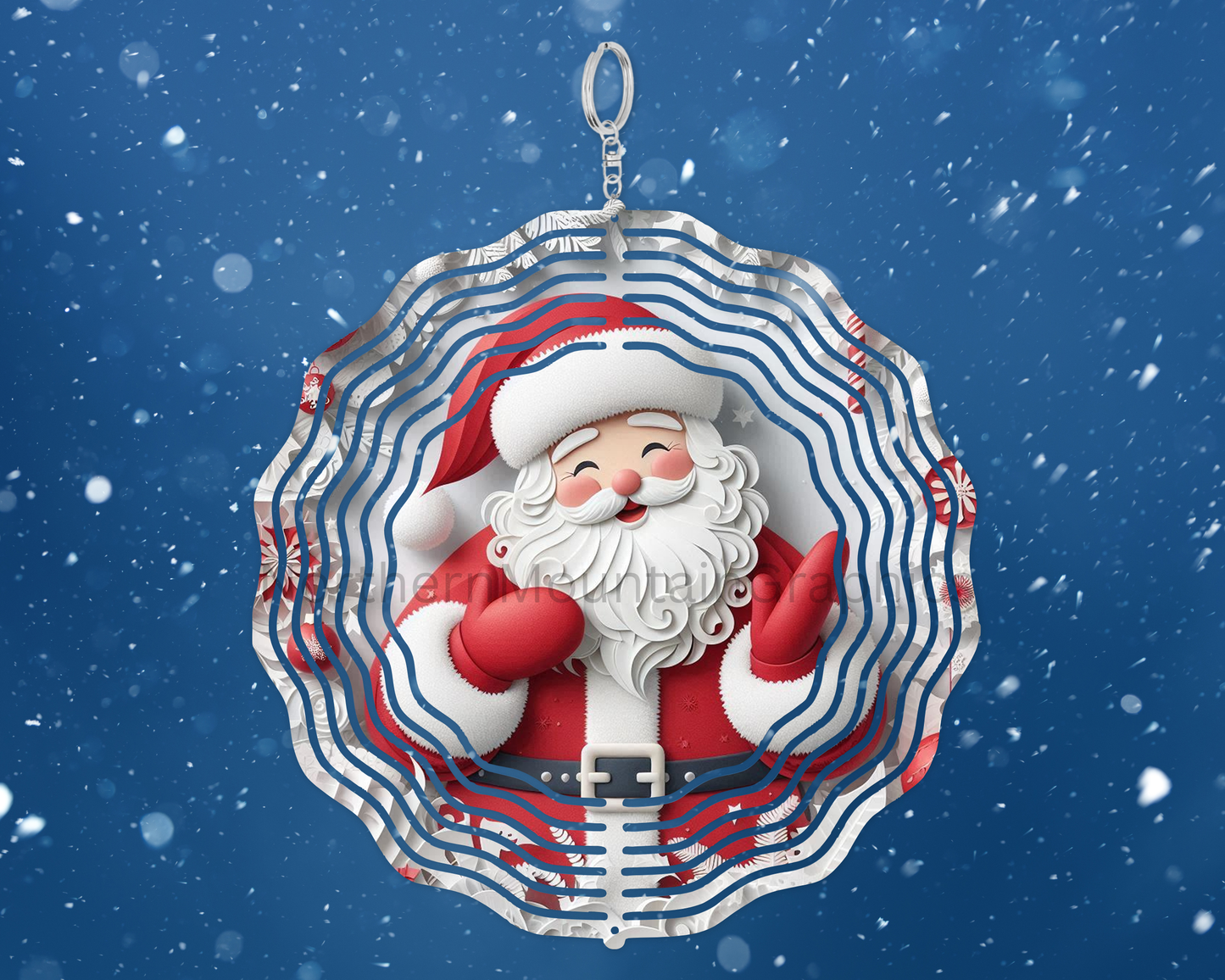 Santa Smiling Festively Wind Spinner