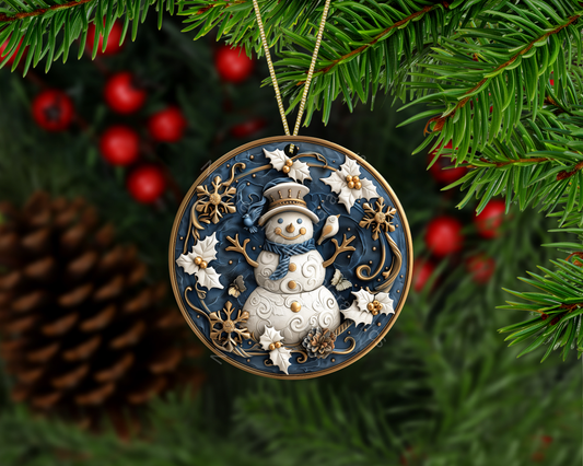 Smiling Snowman Christmas Ornament