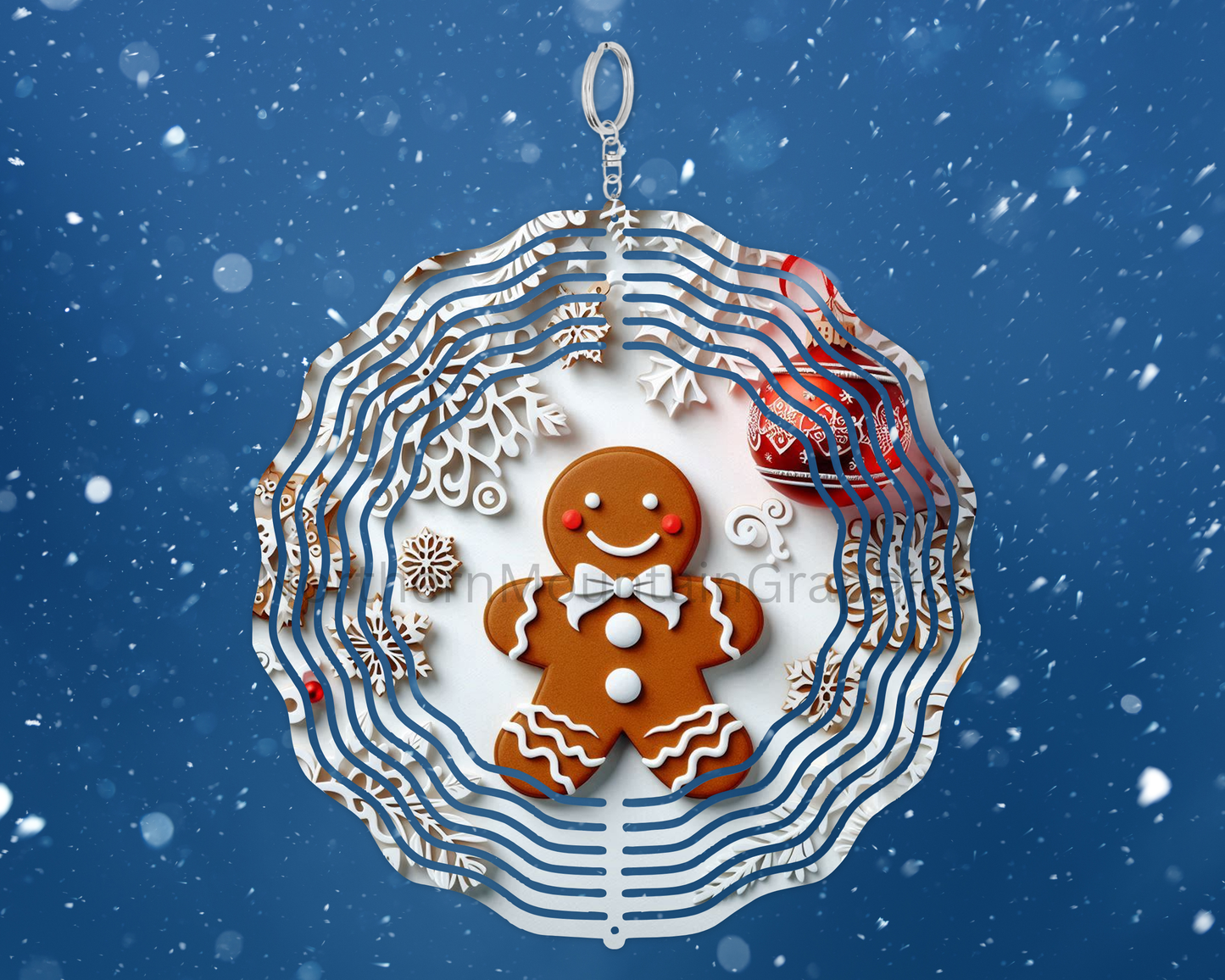 Gingerbread Bowtie Charm Wind Spinner