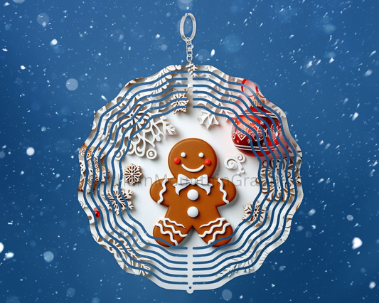 Gingerbread Bowtie Charm Wind Spinner