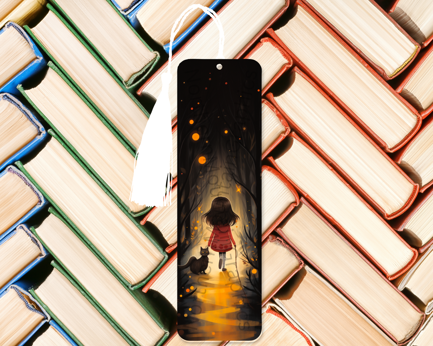 Girl and Cat Journey Bookmark