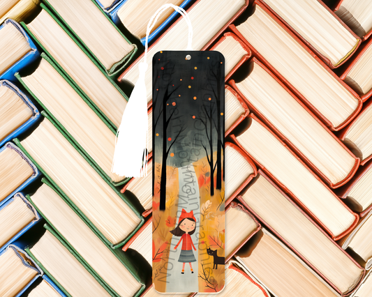 Girl Walking with Cat Bookmark