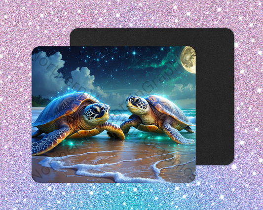Starlit Shore Sea Turtle Wanderers Mouse Pad