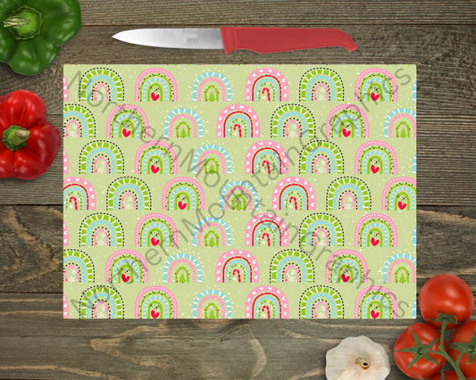 Glass Cutting Board Christmas