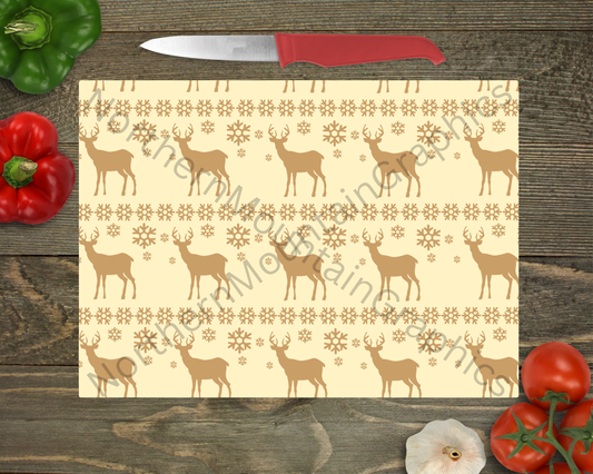 Glass Cutting Board Christmas