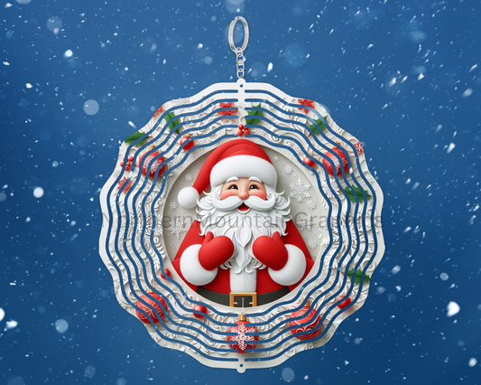 Jolly Santa Wreath Wind Spinner