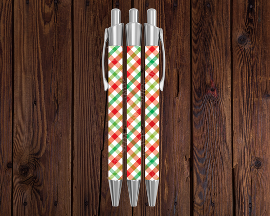 Plaid Pattern Christmas Pen