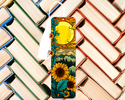 Sunflowers Beneath Golden Sun Bookmark
