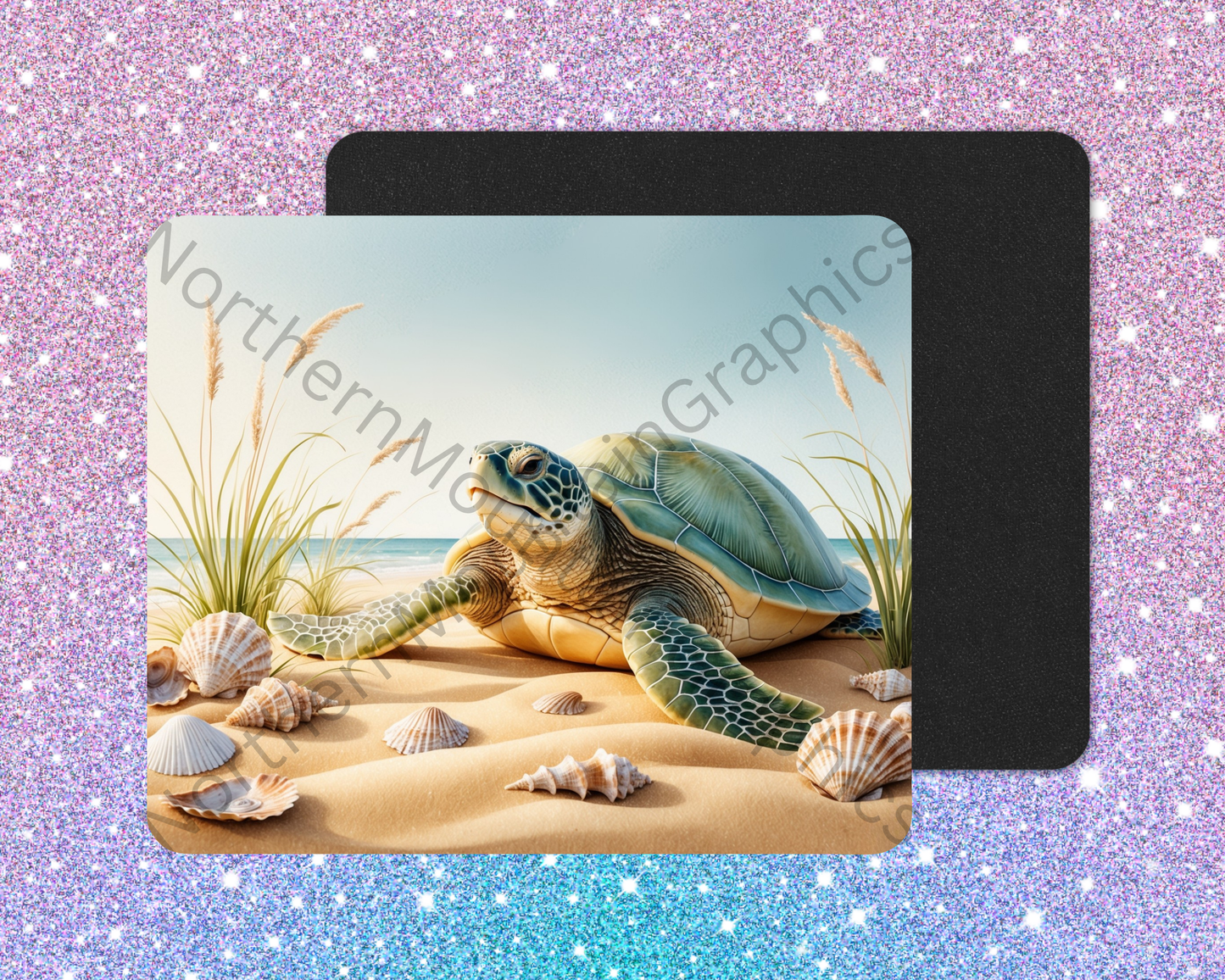 Coastal Sand Sea Turtle Voyager Mouse Pad