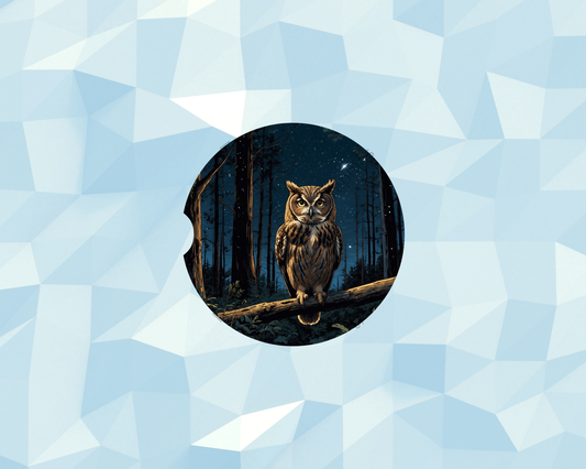 Moonlit Branch Owl Car Coaster