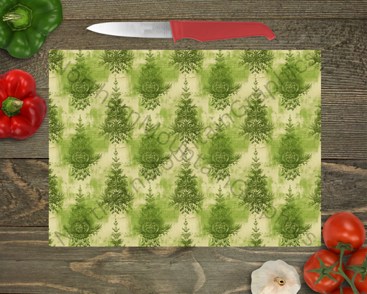 Glass Cutting Board Christmas