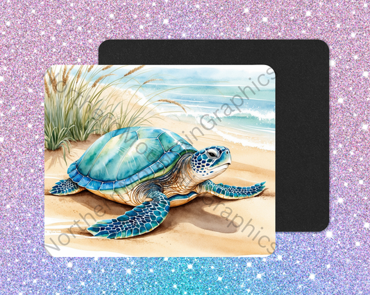 Beachfront Sea Turtle Stroll Mouse Pad
