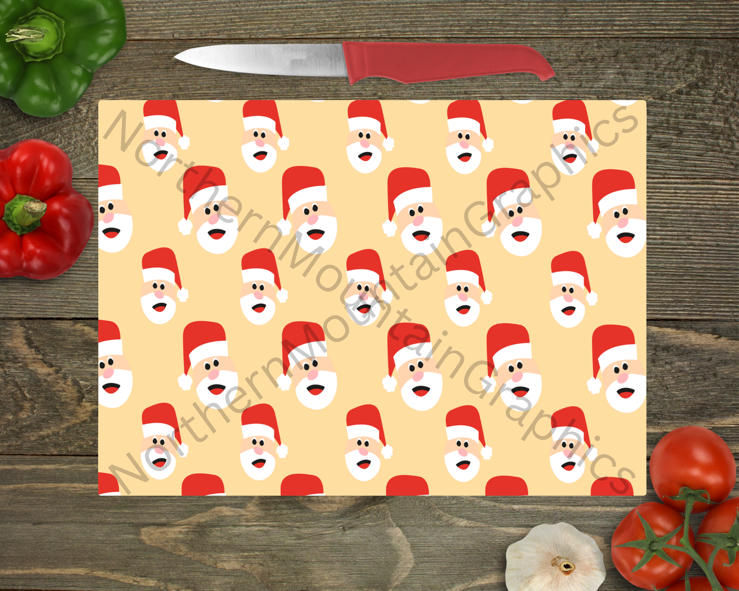 Glass Cutting Board Christmas