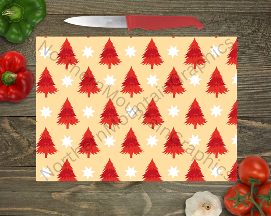 Glass Cutting Board Christmas