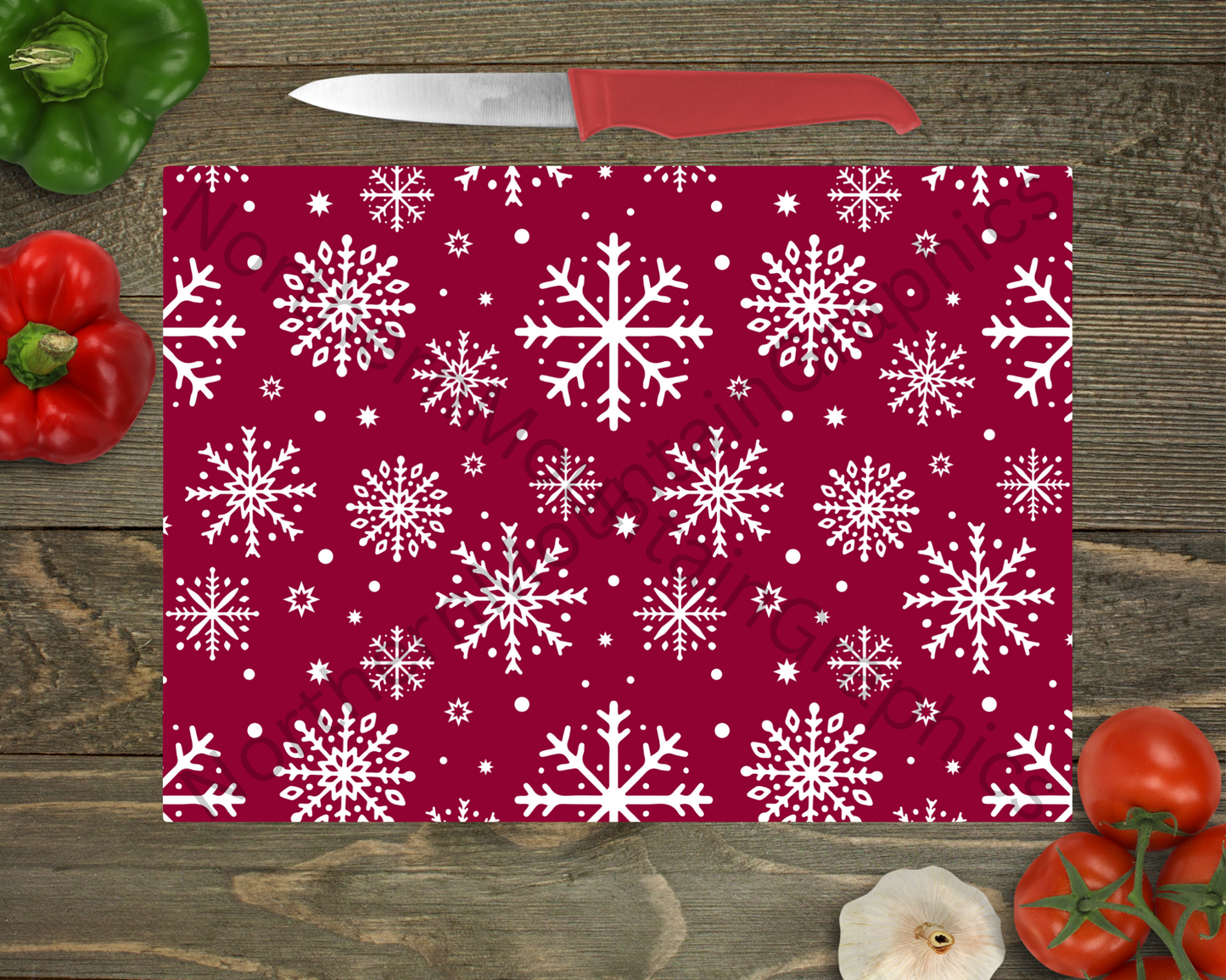 Glass Cutting Board Christmas