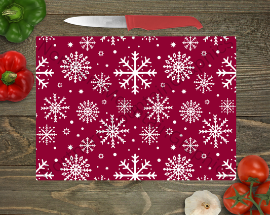 Glass Cutting Board Christmas