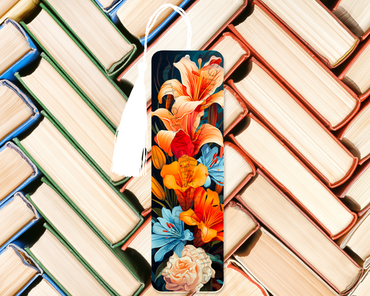 Vibrant Tropical Flower Bouquet Bookmark
