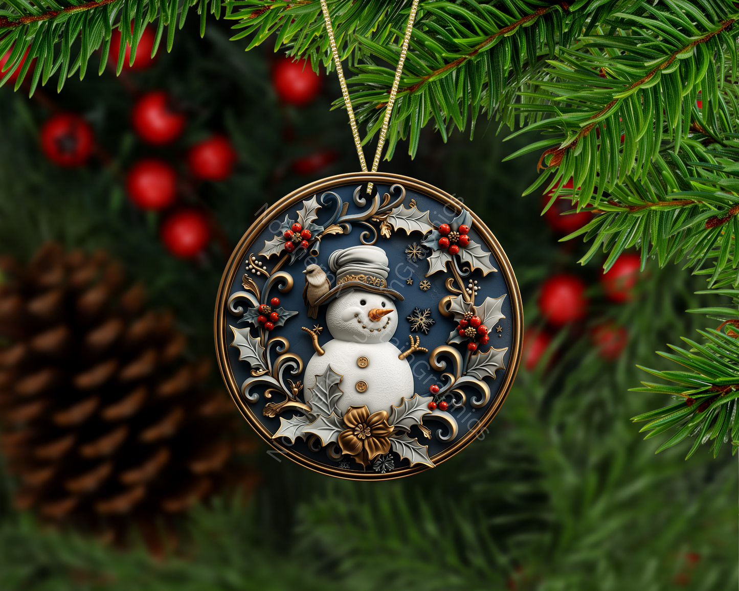 Winter Hedgehog Christmas Ornament