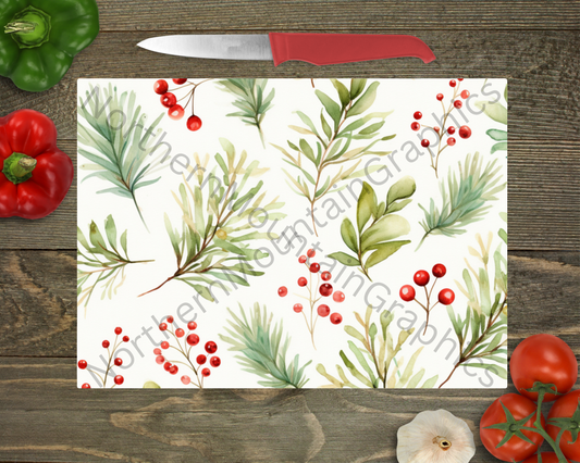 Glass Cutting Board Christmas