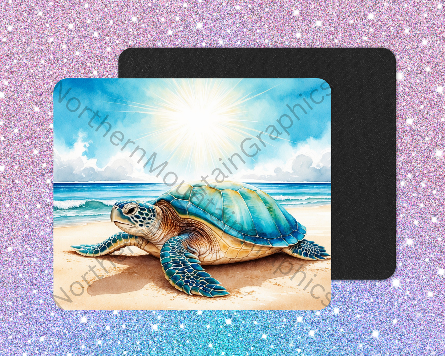 Sunshine Shore Sea Turtle Mouse Pad