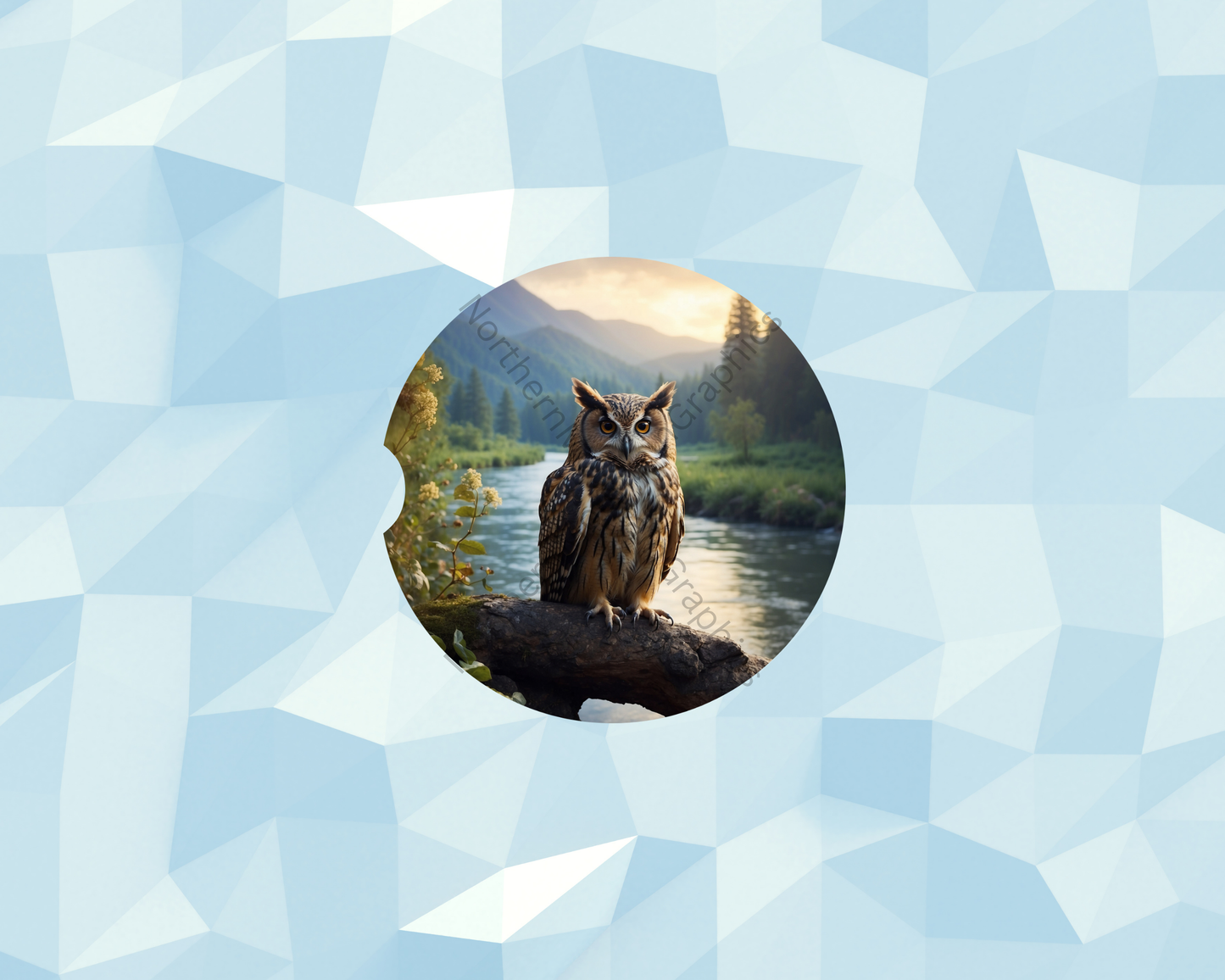 Mountain Stream Owl Car Coaster
