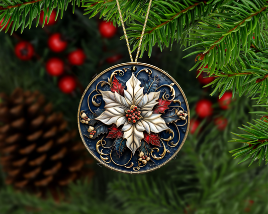 Snowy Cabin Christmas Ornament