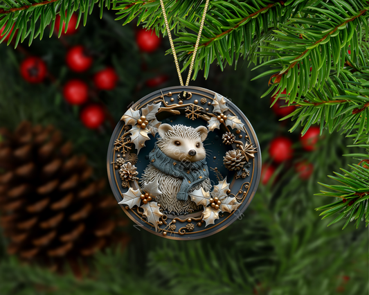 Winter Fox Christmas Ornament
