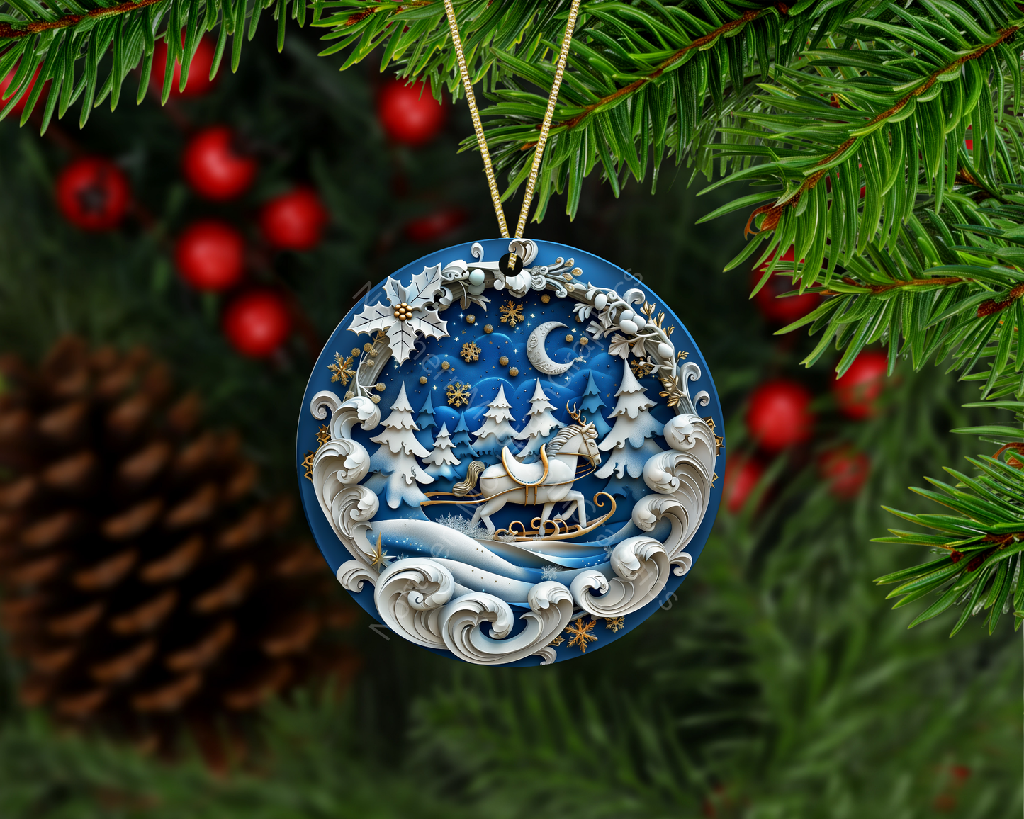 Majestic Reindeer Christmas Ornament
